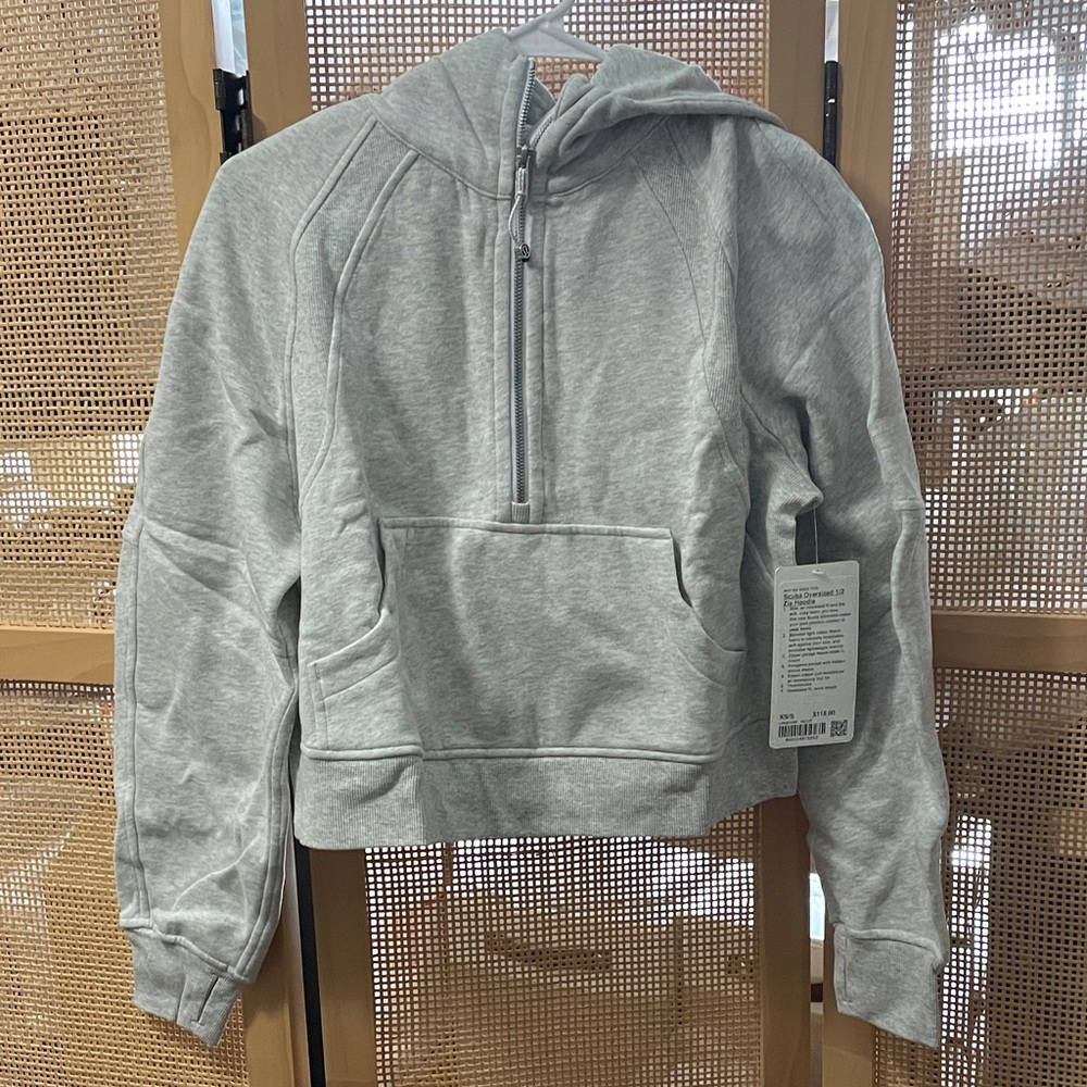 lululemon athletica Gray Women's Jacket NWT Scuba oversized 1/2 zip hoodie XS S